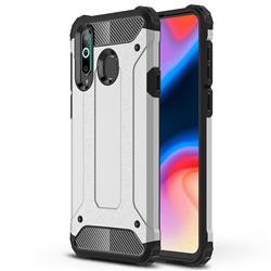 King Kong Armor Premium Shockproof Dual Layer Rugged Hard Cover for Samsung Galaxy A8s - Technology Silver