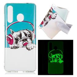 Headphone Puppy Noctilucent Soft TPU Back Cover for Samsung Galaxy A8s