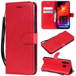 Retro Greek Classic Smooth PU Leather Wallet Phone Case for Samsung Galaxy A8s - Red