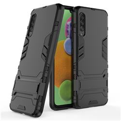 Armor Premium Tactical Grip Kickstand Shockproof Dual Layer Rugged Hard Cover for Samsung Galaxy A90 5G - Black