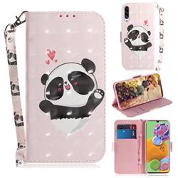 Heart Cat 3D Painted Leather Wallet Phone Case for Samsung Galaxy A90 5G