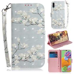 Magnolia Flower 3D Painted Leather Wallet Phone Case for Samsung Galaxy A90 5G