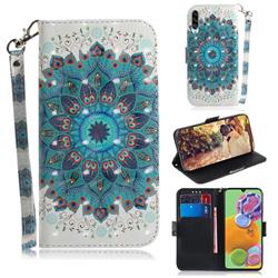 Peacock Mandala 3D Painted Leather Wallet Phone Case for Samsung Galaxy A90 5G