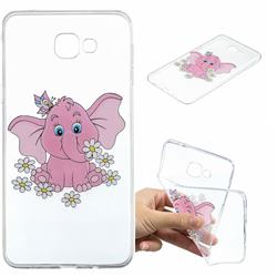Tiny Pink Elephant Clear Varnish Soft Phone Back Cover for Samsung Galaxy A9 (2018) / A9 Star Pro / A9s