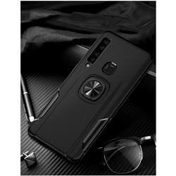 Knight Armor Anti Drop PC + Silicone Invisible Ring Holder Phone Cover for Samsung Galaxy A9 (2018) / A9 Star Pro / A9s - Black