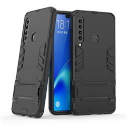 Armor Premium Tactical Grip Kickstand Shockproof Dual Layer Rugged Hard Cover for Samsung Galaxy A9 (2018) / A9 Star Pro / A9s - Black