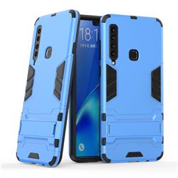 Armor Premium Tactical Grip Kickstand Shockproof Dual Layer Rugged Hard Cover for Samsung Galaxy A9 (2018) / A9 Star Pro / A9s - Light Blue
