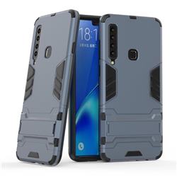 Armor Premium Tactical Grip Kickstand Shockproof Dual Layer Rugged Hard Cover for Samsung Galaxy A9 (2018) / A9 Star Pro / A9s - Navy
