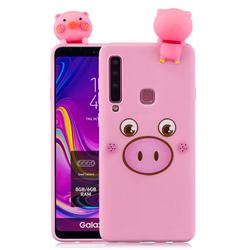 Small Pink Pig Soft 3D Climbing Doll Soft Case for Samsung Galaxy A9 (2018) / A9 Star Pro / A9s