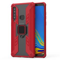 Predator Armor Metal Ring Grip Shockproof Dual Layer Rugged Hard Cover for Samsung Galaxy A9 (2018) / A9 Star Pro / A9s - Red