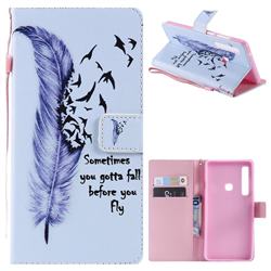 Feather Birds PU Leather Wallet Case for Samsung Galaxy A9 (2018) / A9 Star Pro / A9s