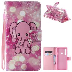 Pink Elephant PU Leather Wallet Case for Samsung Galaxy A9 (2018) / A9 Star Pro / A9s