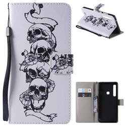 Skull Head PU Leather Wallet Case for Samsung Galaxy A9 (2018) / A9 Star Pro / A9s