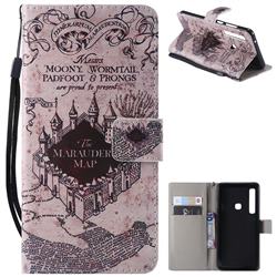 Castle The Marauders Map PU Leather Wallet Case for Samsung Galaxy A9 (2018) / A9 Star Pro / A9s