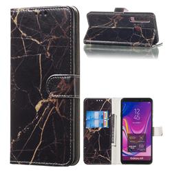 Black Gold Marble PU Leather Wallet Case for Samsung Galaxy A9 (2018) / A9 Star Pro / A9s