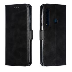 Retro Classic Calf Pattern Leather Wallet Phone Case for Samsung Galaxy A9 (2018) / A9 Star Pro / A9s - Black