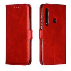 Retro Classic Calf Pattern Leather Wallet Phone Case for Samsung Galaxy A9 (2018) / A9 Star Pro / A9s - Red