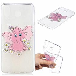 Tiny Pink Elephant Clear Varnish Soft Phone Back Cover for Samsung Galaxy A8 Star (A9 Star)