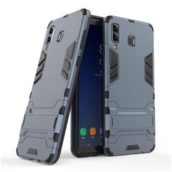 Armor Premium Tactical Grip Kickstand Shockproof Dual Layer Rugged Hard Cover for Samsung Galaxy A8 Star (A9 Star) - Navy
