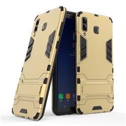 Armor Premium Tactical Grip Kickstand Shockproof Dual Layer Rugged Hard Cover for Samsung Galaxy A8 Star (A9 Star) - Golden