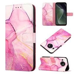 Pink Purple Marble Leather Wallet Protective Case for Sharp AQUOS sense7 SH-V48