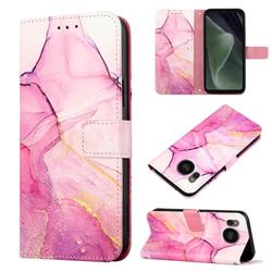 Pink Purple Marble Leather Wallet Protective Case for Sharp AQUOS sense7 Plus