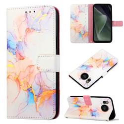 Galaxy Dream Marble Leather Wallet Protective Case for Sharp AQUOS sense7 Plus