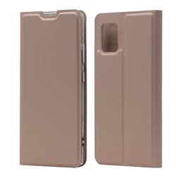 Ultra Slim Card Magnetic Automatic Suction Leather Wallet Case for Docomo Galaxy A51 5G SC-54A - Rose Gold