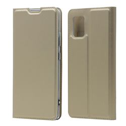 Ultra Slim Card Magnetic Automatic Suction Leather Wallet Case for Docomo Galaxy A51 5G SC-54A - Champagne