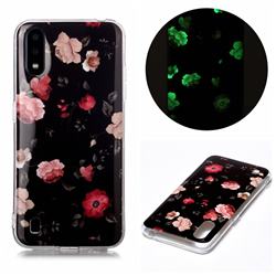 Rose Flower Noctilucent Soft TPU Back Cover for Samsung Galaxy A01