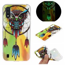 Owl Wind Chimes Noctilucent Soft TPU Back Cover for Samsung Galaxy A01