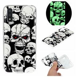 Red-eye Ghost Skull Noctilucent Soft TPU Back Cover for Samsung Galaxy A01