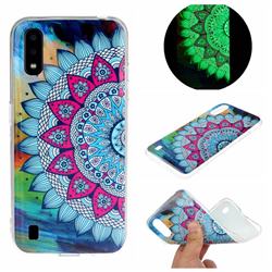 Colorful Sun Flower Noctilucent Soft TPU Back Cover for Samsung Galaxy A01