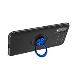 Auto Focus Invisible Ring Holder Soft Phone Case for Samsung Galaxy A01 - Black Blue