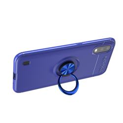 Auto Focus Invisible Ring Holder Soft Phone Case for Samsung Galaxy A01 - Blue