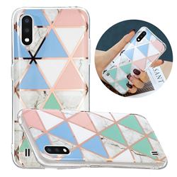 Fresh Triangle Painted Marble Electroplating Protective Case for Samsung Galaxy A01