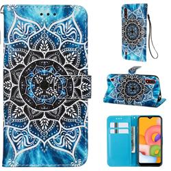 Underwater Mandala Matte Leather Wallet Phone Case for Samsung Galaxy A01