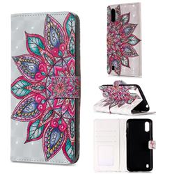 Mandara Flower 3D Painted Leather Phone Wallet Case for Samsung Galaxy A01