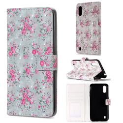 Roses Flower 3D Painted Leather Phone Wallet Case for Samsung Galaxy A01
