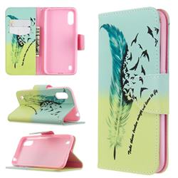 Feather Bird Leather Wallet Case for Samsung Galaxy A01