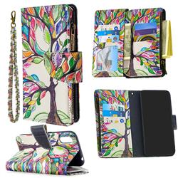 The Tree of Life Binfen Color BF03 Retro Zipper Leather Wallet Phone Case for Samsung Galaxy A01