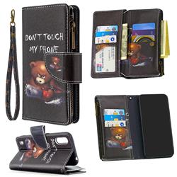Chainsaw Bear Binfen Color BF03 Retro Zipper Leather Wallet Phone Case for Samsung Galaxy A01