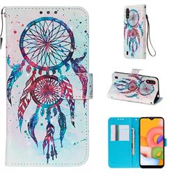 ColorDrops Wind Chimes 3D Painted Leather Wallet Case for Samsung Galaxy A01
