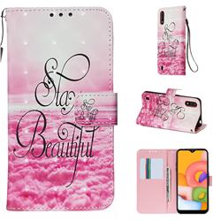 Beautiful 3D Painted Leather Wallet Case for Samsung Galaxy A01
