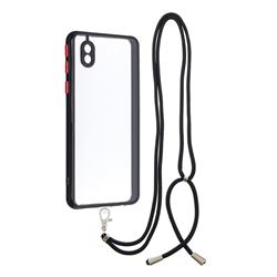 Necklace Cross-body Lanyard Strap Cord Phone Case Cover for Samsung Galaxy A01 Core - Black