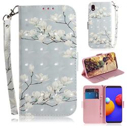 Magnolia Flower 3D Painted Leather Wallet Phone Case for Samsung Galaxy A01 Core