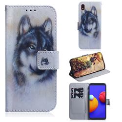 Snow Wolf PU Leather Wallet Case for Samsung Galaxy A01 Core