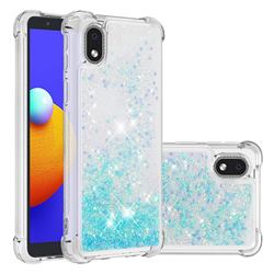 Dynamic Liquid Glitter Sand Quicksand TPU Case for Samsung Galaxy A01 Core - Silver Blue Star