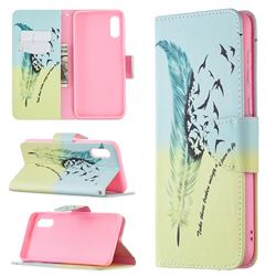 Feather Bird Leather Wallet Case for Samsung Galaxy A02