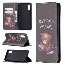 Chainsaw Bear Slim Magnetic Attraction Wallet Flip Cover for Samsung Galaxy A02
